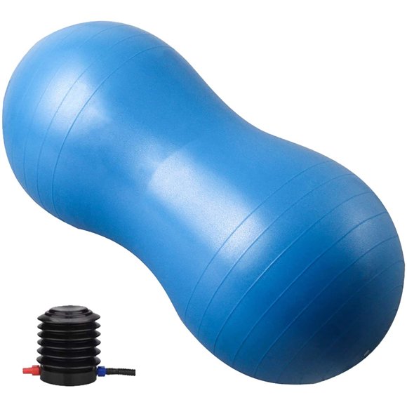 Peanut Ball - Anti Burst Exercise Ball for Labor Birthing, Physical Therapy for Kids, Core Strength, Home & Gym Fintness (Include Pump)