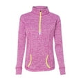 thumbnail image 2 of Ladies' Cosmic Fleece Quarter-Zip - MAGENTA/ NEON YL - S, 2 of 3