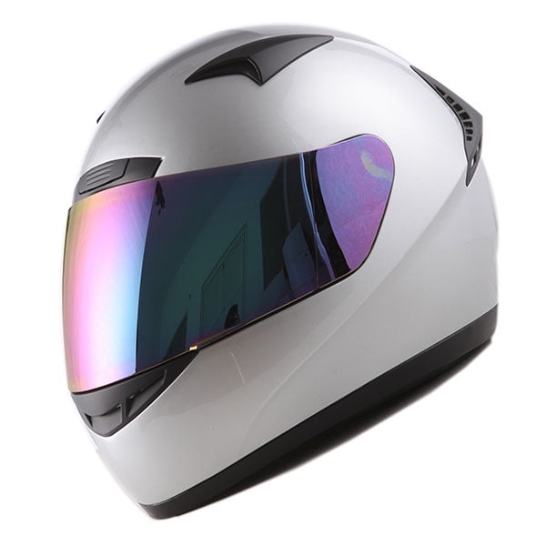 1STORM MOTORCYCLE BIKE FULL FACE HELMET BOOSTER GLOSSY SILVER - Walmart.com