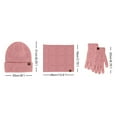 thumbnail image 3 of UJNDER Winter Adult Women's Hat Gloves and Scarf Set Three Piece Knit Brushed Outdoor Warm Accessories Pink, 3 of 9