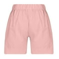 thumbnail image 5 of RPVATI 7 Inch Cotton Shorts Women Trendy High Waisted Loose Fit Wide Leg Shorts Summer Casual Walking Athletic Beach Shorts with Pockets Gym Vacation Pink 3XL, 5 of 6