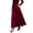 Wine, variant on Arlun Women's Ankle Length High Waist A-Line Flowy Long Maxi Skirt with Pockets High Waisted Simple Solid Color Elegant Long Skirts Plus Size Outfit XL