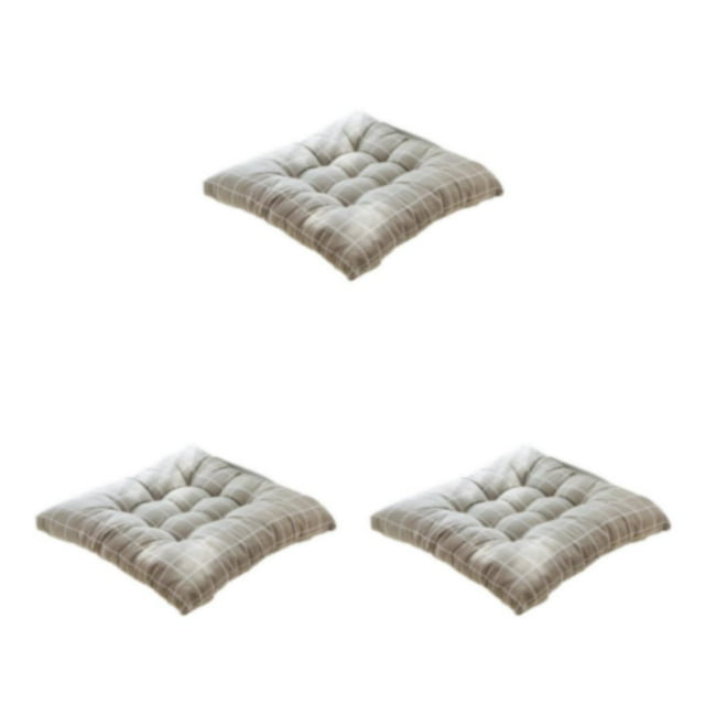 Wweixi Coussin pour Chaise Carrée - Doux et Confortable Large Gamme d'Utilisations Coussin de Chaise Carré Grille Grise 3Set