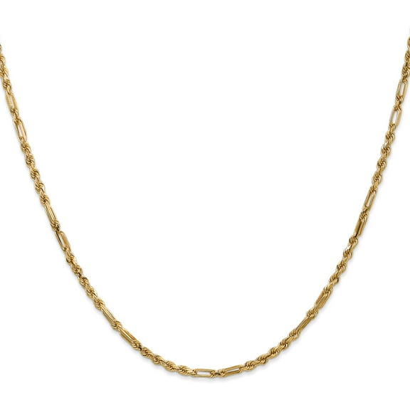 14K Gold 2.5mm Milano Rope Chain 16"