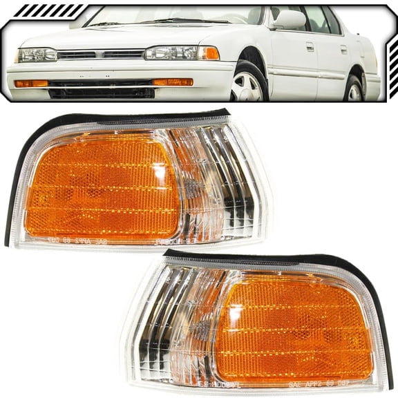 EPIC LIGHTING OE Style Halogen Corner Lights Assembly Replacement for HONDA 92-93 ACCORD [ HO2550107 HO2551107 34350SM4A03 34300SM4A03 ] Pair