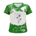 thumbnail image 5 of 2023 Women's Floral Tunic Tops Casual Blouse V Neck Short Sleeve Buttons Up T-Shirts, 5 of 5