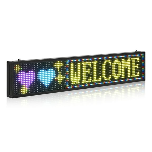 VEVOR Programmable LED Sign, P10 Full Color Flexible Digital Scrolling Panel, DIY Custom Text Pattern GIF Display Board, Bluetooth APP Control Message Shop Sign for Store Business Advertising