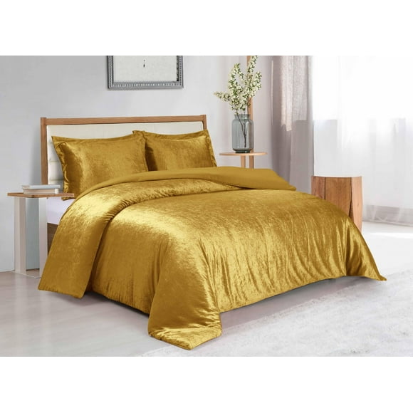 Ensemble de housse de duvet en velours froissé de couleur unie de Swift Home