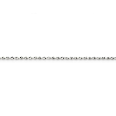 14K White Gold 2mm Rope Chain Necklace