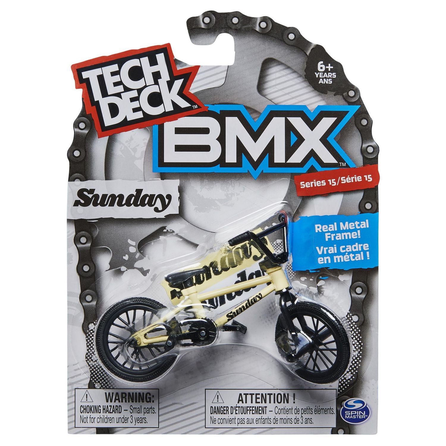 Tech Deck, BMX Finger Bike, Sunday, Cream/Black, Series 15