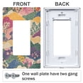 thumbnail image 3 of Yayeee Rocker Switch Wall Plate 2-Gang 4.7"x4.6" Home Decorative Outlet Cover, Green Floral Wave, 3 of 6