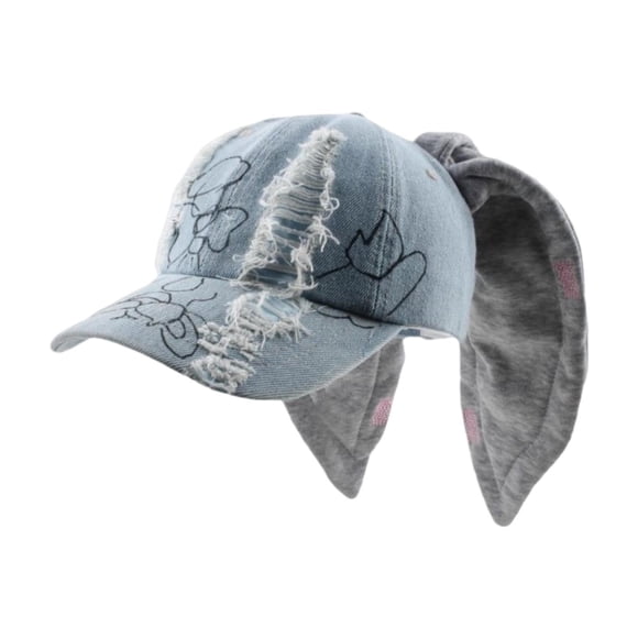 Gorra de béisbol con orejas de animal, regalo, gorra vaquera para primavera y verano, para mujeres y hombres, deportes y viajes. Azul claro