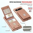 thumbnail image 4 of for Google Pixel 7 Pro Phone Case Card Holder with Compatible with MagSafe Magnetic RFID Blocking PU Leather Flip Kickstand Detachable 2-in-1 Wallet Case For Google Pixel 7 Pro,Rosegold, 4 of 8