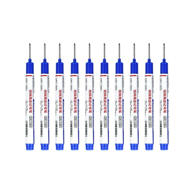 10pcs Long Head Hole Marker 2025 Permanent Markers Carpenter Ink Marker Pens Fast Dry Waterproof Long Nib Marker Colorful Carpenter Achieve Markers Tool 10ml