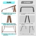 thumbnail image 2 of Reinforced Base & Triangular Structure Hammock Stand with 2 Storage Baskets, Swing Stand with 3 Hooks Fit for Most Hanging Chair for Oudoor&Indoor (Stand Only) (Coffee), 2 of 6
