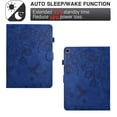 thumbnail image 3 of ELEHOLD Case For iPad Pro 11 2024 Embossed Flowers and Birds Leather Tablet Case, Slim Back Smart Cover, Full Body Protection, Kickstand,with Card Pocket, Darkblue, 3 of 10