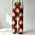 thumbnail image 6 of Fabrcox Halloween Pajama Pants Women Flannel Funny Ghost Pumpkin Cat Lounge Pants for Women Comfy Fall Winter Warm Wide Leg Sleep Pants for Women, 6 of 6