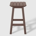 thumbnail image 4 of WestinTrends Malibu 24" HDPE Outdoor Patio Counter High Backless Square Bar Stools Set of Two, Dark Brown, 4 of 8