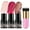 Pink Makeup Brush, variant on Blush & Contour & Highlighter Stick + Black Makeup Brush 4-Piece Set,Multi-use Makeup Stick for Eyes,Lips & Cheeks
