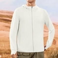thumbnail image 2 of UV Spf Top Shirts for Mens Summer Rash Guard Sun Protection Hoodie Front Zipper Long Sleeve Shirts UV Spf Tees Shirts Ultra Soft Athletic Stretch Blouses Light Breathable Sun-Protective Clothing, 2 of 6