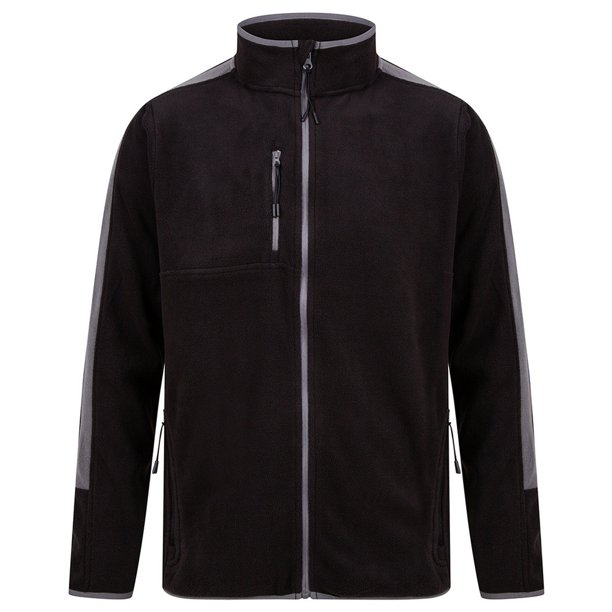 Finden & Hales - Chaqueta de Micropolar para Adultos Unisex (Negro/Gris Oscuro)