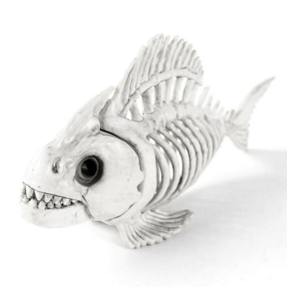 Skeleton Fish Halloween Decor Model, Plastic Animal Carp Skull Fishes Bone Art Ornaments, for Home Room Bedroom