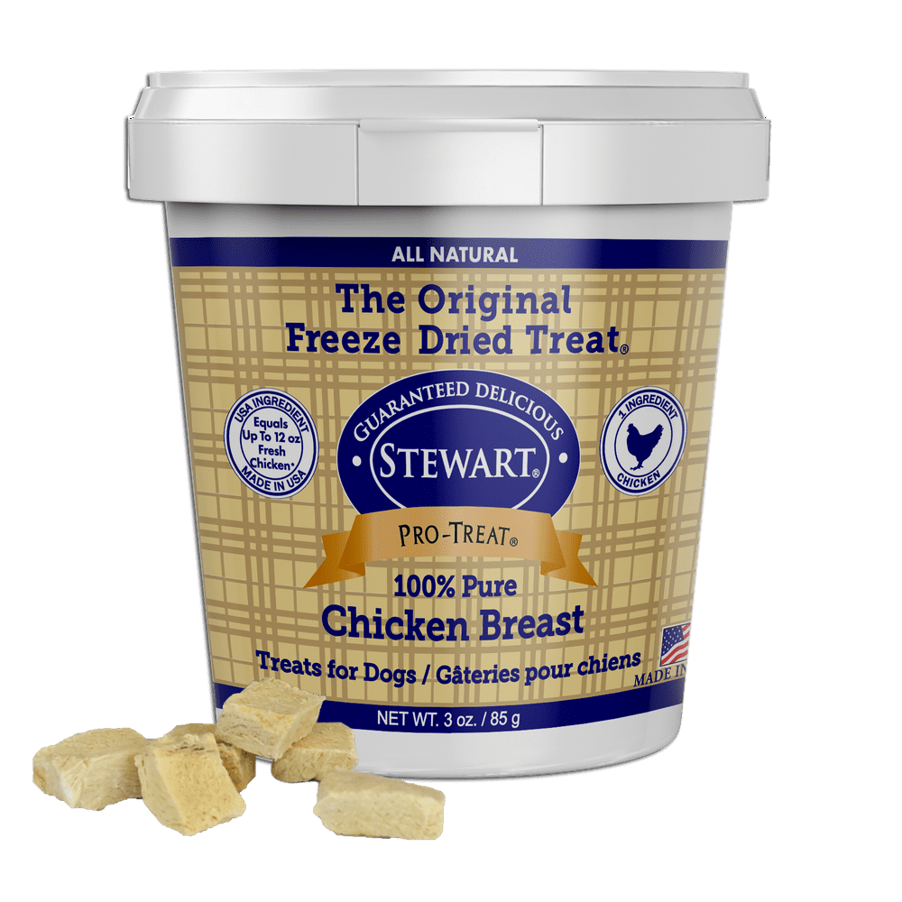 Stewart ProTreat Freeze Dried Chicken Breast Dog Treats, 3 oz. Tub