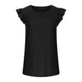 thumbnail image 6 of Wiyuqeen Womens Summer Trendy Tank Tops Eyelet Smocked Crewneck Sleeveless Ruffle Shirts Blouses Ladies Fashion Loose Solid Color Tops, 6 of 9