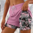 thumbnail image 2 of KPOPLK Women's Sweat Shorts with Pockets 2 in 1 Liner Drawstring Shorts Summer Workout Casual Lounge Shorts Size XL,Pink, 2 of 8