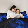 thumbnail image 4 of Feelyou Blue Racing Car Twin Bedding Sets 7-Piece for Teens, Rustic Horse Animal Bedding Comforter Set, Chic Honeycomb Abstract Reversible Sheet Sets, Luxury Bedroom Decor, 4 of 7