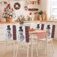 thumbnail image 2 of Christmas Snowman Chair Covers Set of 1 Red Plaid Cardinal Bird Snowflowers Wood Chair Back Covers Stretch Removable Washable Slipcovers Protector for Dining Room Kitchen Party Decor, 2 of 5