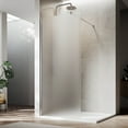 thumbnail image 4 of Sunny Shower Frosted Glass Bathroom Door 40x72 Silver Aluminum Frame 5/16" Thickness, 4 of 10