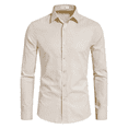 thumbnail image 2 of Stretch Mens Slim Fit Dress Shirts Formal Long Sleeve Button Down Shirts, 2 of 5