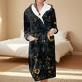 thumbnail image 2 of Women's Fleece Plush Robe Long Warm Plush Bathrobe Loungewear Jacket Printed Comfort Robe, 2 of 5