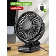 thumbnail image 4 of TOPK USB Clip on Fan, Small Clip Fan, USB Table Fan with 3 Speeds Strong Airflow, 720° Rotation, USB Powered, Ultra-Quiet, Desk Fans for Home/Office/Stroller/Library and Summer Gift Black, 4 of 7