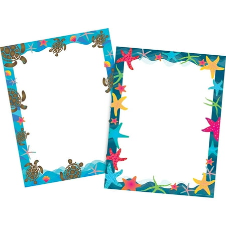 UPC: 0704068040137 | Barker Creek Kai Ola Computer Paper Set 100 Sheets of Paper — 50 Sheets Each of Two Designs Starfish and Sea Turtles 8.5 x 11 (4013)