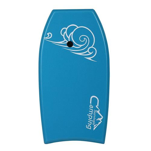 Woddtery Lightweight Bodyboard XPE Deck HDPE Slick Bottom Kids Adult Surfing Board 33/37/41 Body Boards for Beach with Wrist Leash Comfort EPS Core 