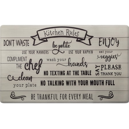 SoHome Cozy Living Kitchen Rules Anti-Fatigue Kitchen Mat Beige/Black 17.5 x30
