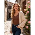 thumbnail image 3 of Ekouaer 3 Pack Long Sleeve Shirts for Women Deep V Neck Basic Thermal Tops Base Layer Undershirts, 3 of 6