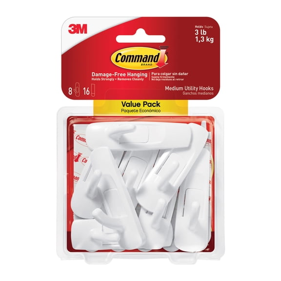 Command Medium Utility Hooks, 20 Hooks, 24 Strips
