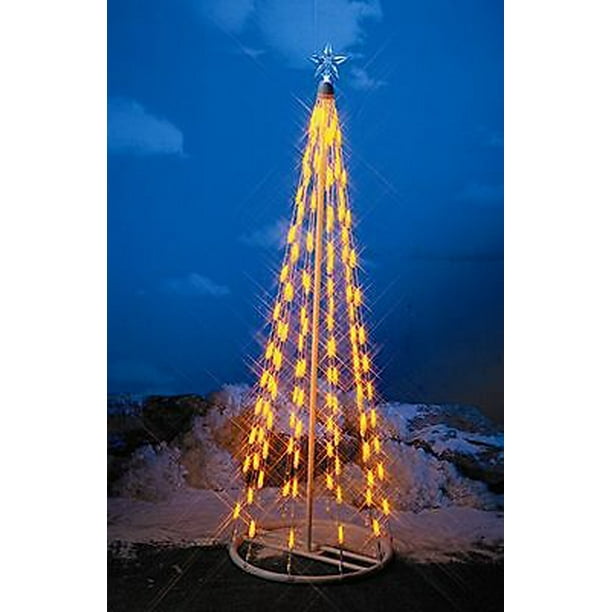 HBT 48"in LED Light Christmas Cone Tree 4' ft Yellow Gold Indoor Outdoor Weather