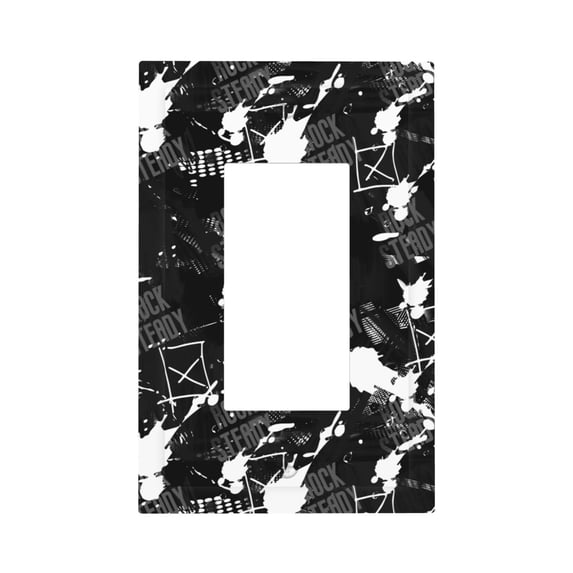 DouZhe 1-Gang Decorator/Rocker Wallplate, Abstract Graffiti Rock Steady Decorative Wall Plates