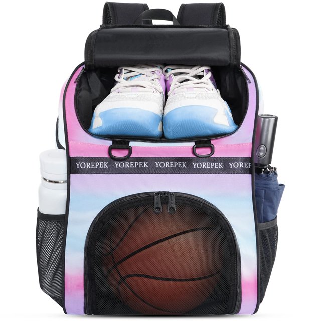 Bolsa de baloncesto YOREPEK grande con compartimento para zapatos de 40 L, color rosa