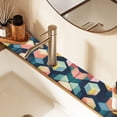 thumbnail image 2 of Yayeee Faucet Mat for Kitchen Sink 14.7" Diatomite Long Splash Guard Pad, Blue Cubes, 2 of 7