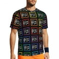 thumbnail image 2 of T Shirt For Men Running For Male Music Squares Fashion Rainbow Framed Summer Tee Shirt O Neck Aesthe, 2 of 7