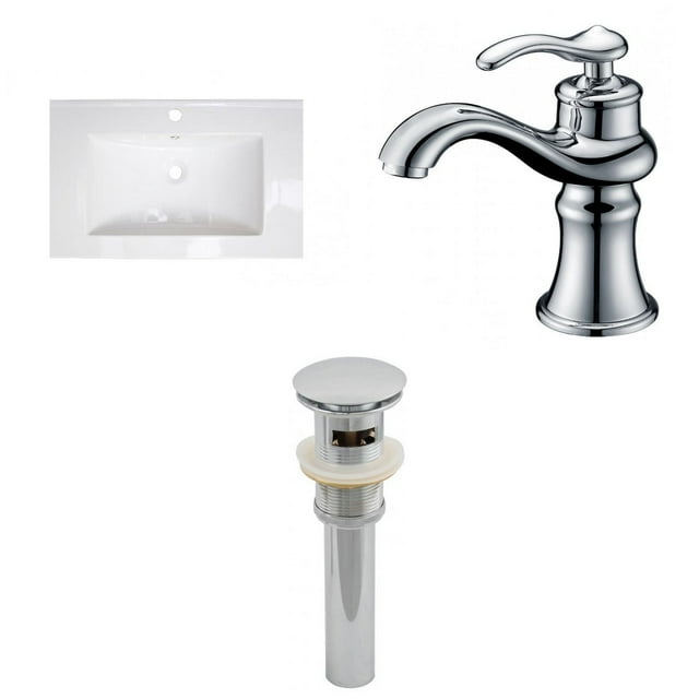 American Imaginations 16.5-in. W 3H8-in. Ceramic Top Set In White Color AI-16610
