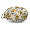 thumbnail image 1 of Floral Round Floor Cushion with Handle, Pastel Detailed Paradise Flowers and Striped Leaves Nostalgic Feels, Decorative Pillow for Living Room & Dorms, 18" Round, Eggshell and Multicolor, by Ambesonne, 1 of 4