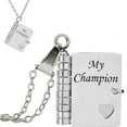 thumbnail image 4 of For Son - My Champion Book Necklace Openable Pages Engraved Letter Stainless Steel Necklace Engraved Hidden Message Necklace, 4 of 9