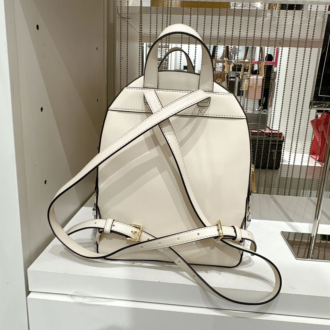 Michael Kors Jaycee Medium Pebbled Leather Backpack, Light 