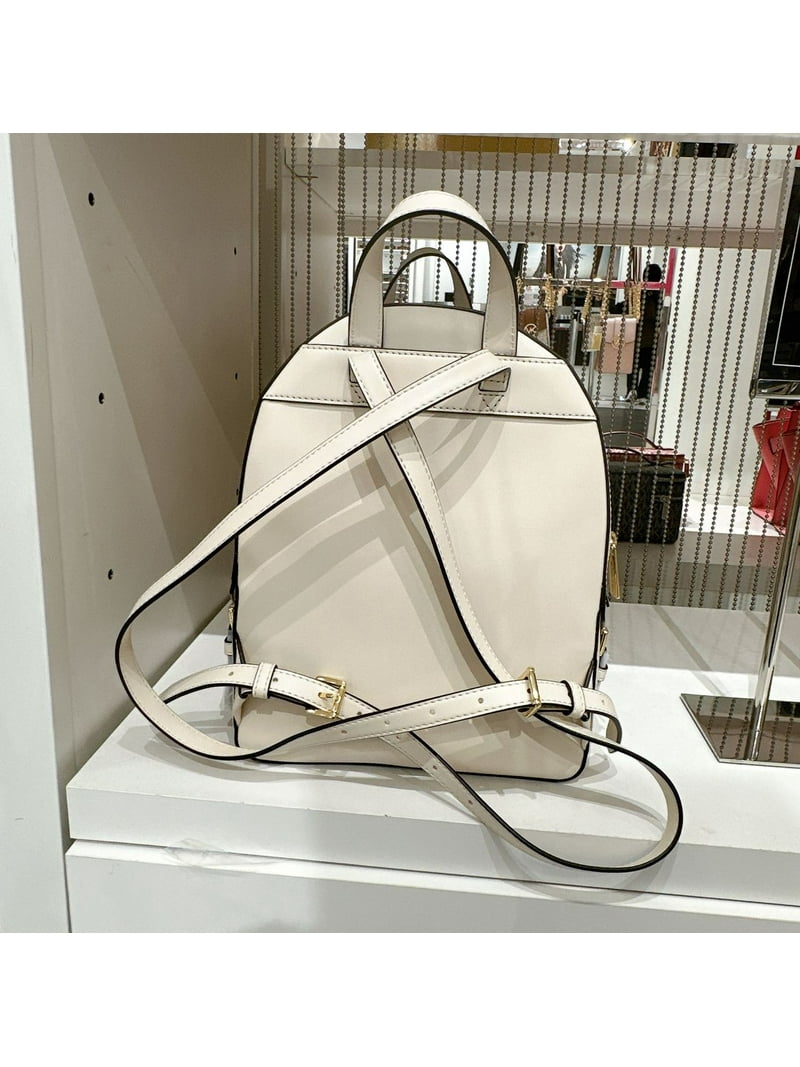 Michael Kors Jaycee Medium Pebbled Leather Backpack, Light Cream